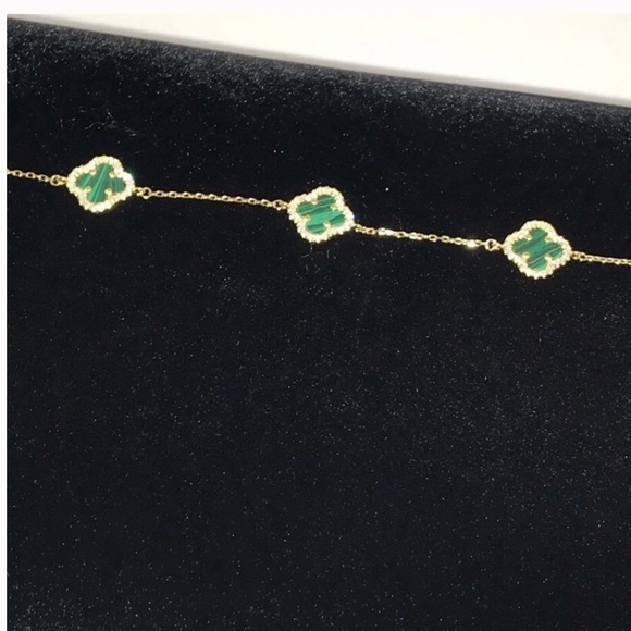 Malachite Clover Bracelet - Picture 7 of 13